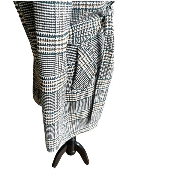 Love Tree Size Large Plaid Longline PeaCoat Belted Multicolor Pockets Preppy - Picture 10 of 13